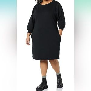 Amazon Essentials Women Fleece Blouson Sleeve Crewneck Sweatshirt Dress XXL NEW